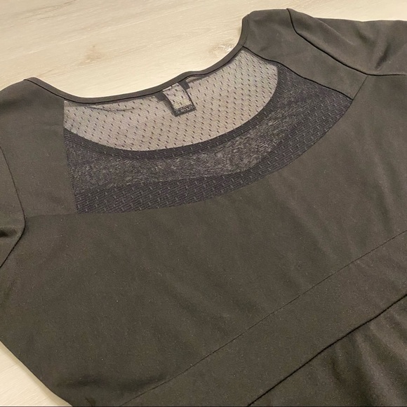 Torrid Short Sleeve Mesh Neckline Plus Pinup Coquette Peplum Top, Black, 0plus - Picture 2 of 9